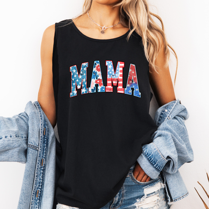Patriotic Mama, Fourth of July, America, Patriotic, USA Comfort Colors Tank Top