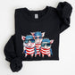 Patriotic Pigs, Hippie, Funny, 4th of July Sweatshirt