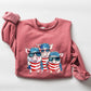 Patriotic Pigs, Hippie, Funny, 4th of July Sweatshirt