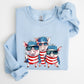 Patriotic Pigs, Hippie, Funny, 4th of July Sweatshirt