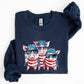 Patriotic Pigs, Hippie, Funny, 4th of July Sweatshirt