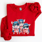 Patriotic Pigs, Hippie, Funny, 4th of July Sweatshirt