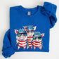 Patriotic Pigs, Hippie, Funny, 4th of July Sweatshirt