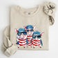Patriotic Pigs, Hippie, Funny, 4th of July Sweatshirt
