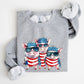 Patriotic Pigs, Hippie, Funny, 4th of July Sweatshirt