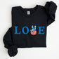Peace, Love, America, Retro, 4th of July Sweatshirt