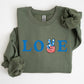 Peace, Love, America, Retro, 4th of July Sweatshirt