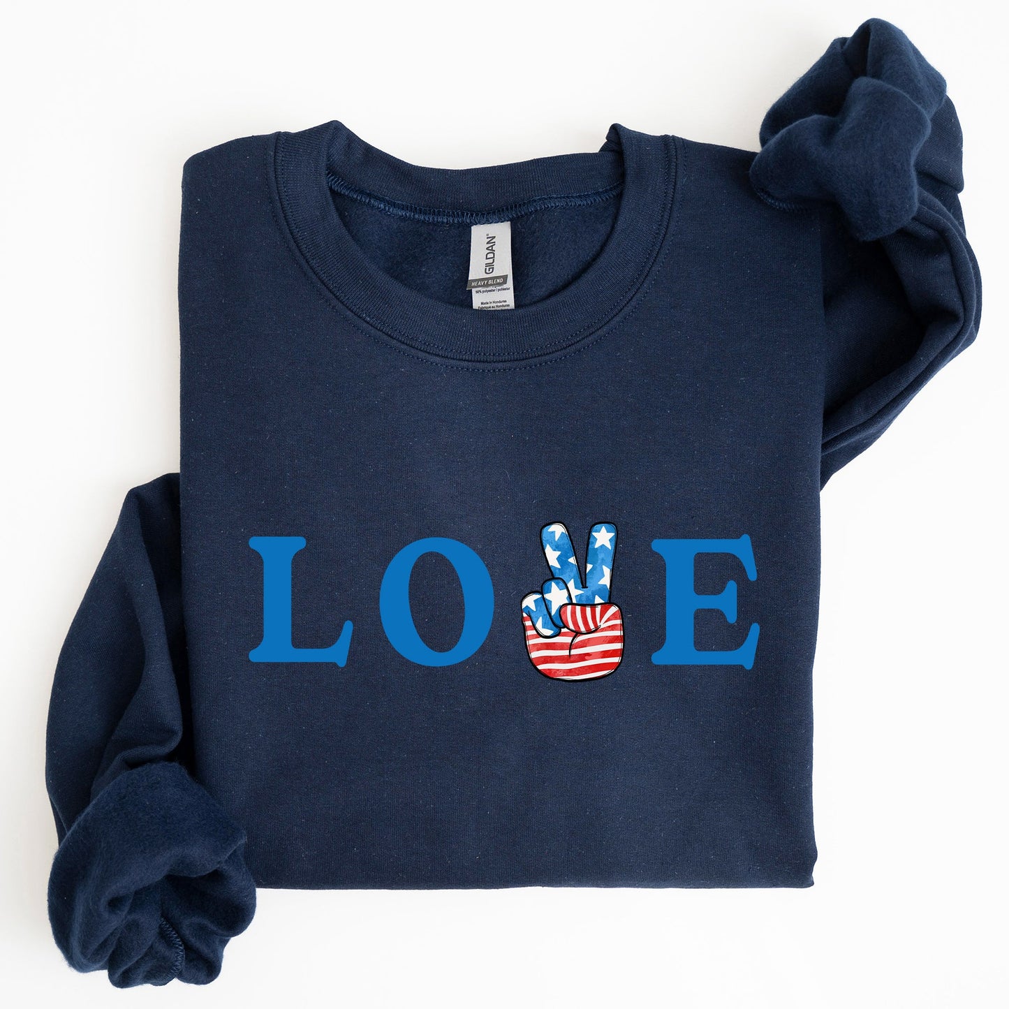 Peace, Love, America, Retro, 4th of July Sweatshirt
