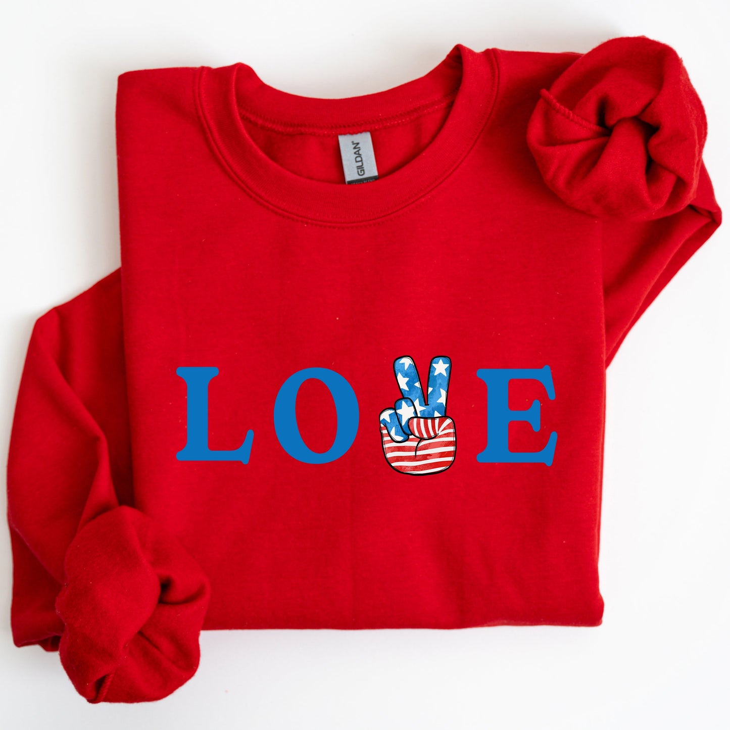 Peace, Love, America, Retro, 4th of July Sweatshirt