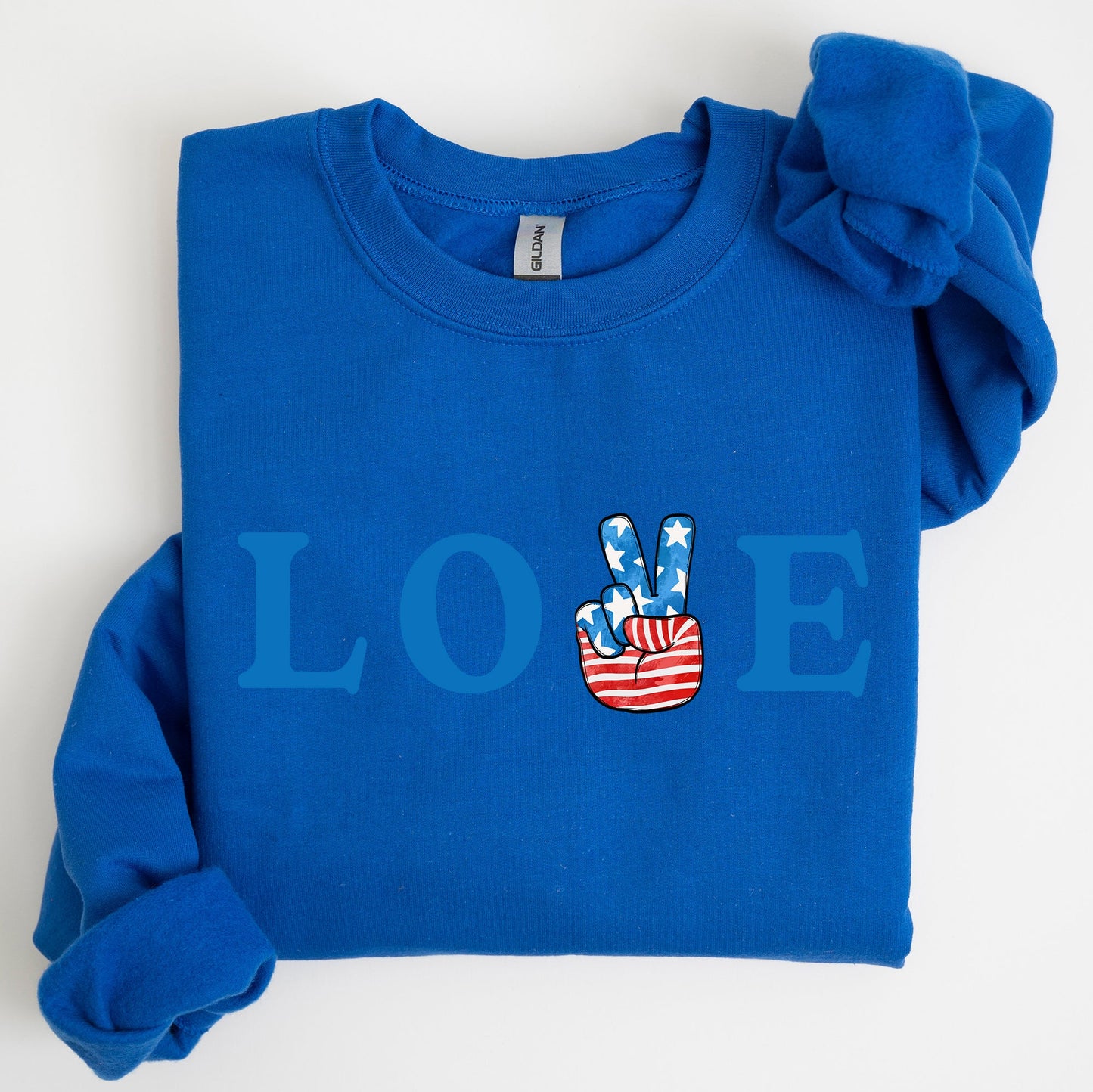 Peace, Love, America, Retro, 4th of July Sweatshirt