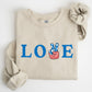 Peace, Love, America, Retro, 4th of July Sweatshirt