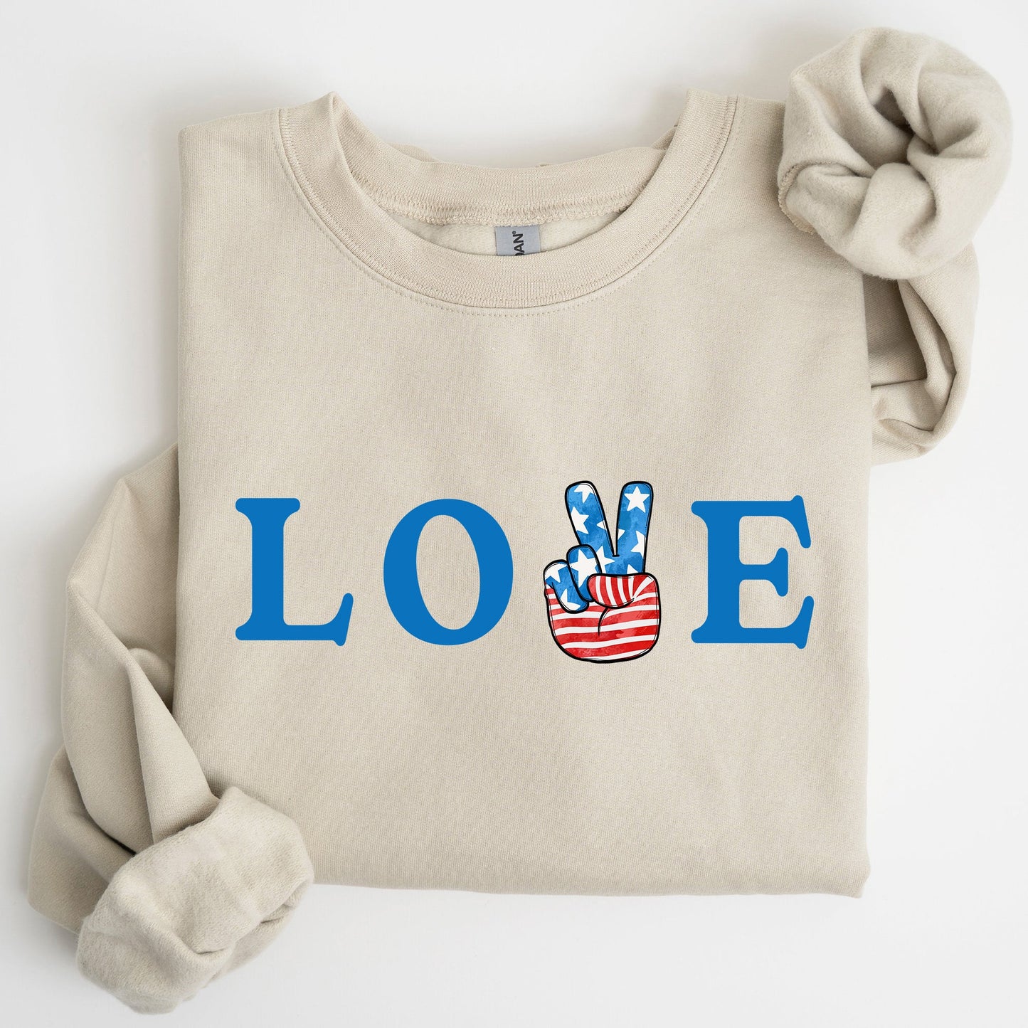 Peace, Love, America, Retro, 4th of July Sweatshirt
