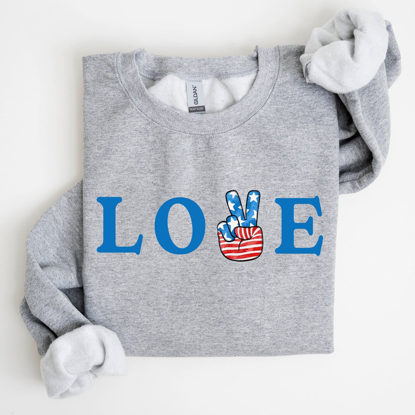 Peace, Love, America, Retro, 4th of July Sweatshirt