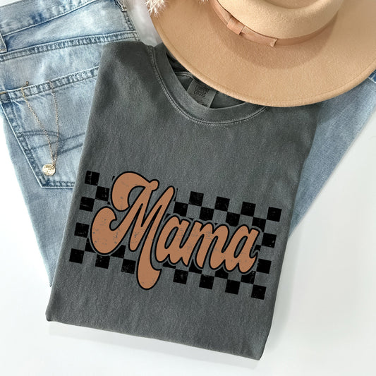 Mama Retro Checkered, Aesthetic, Vintage, Comfort Colors Tshirt
