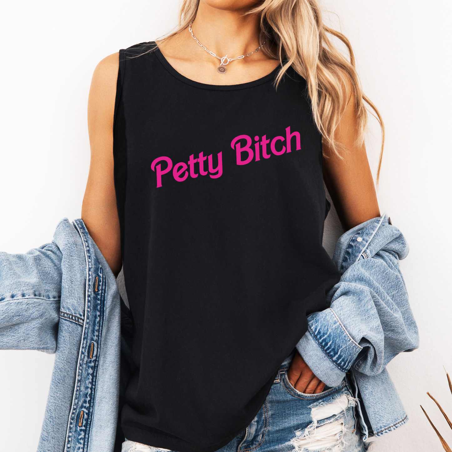 Petty Bitch, Sassy, Sarcastic, Minimalist, Funny Comfort Colors Tank Top