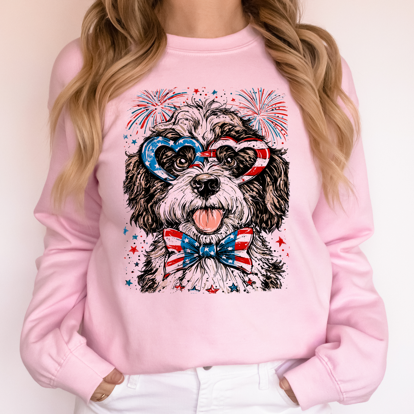 Portuguese Water Dog Patriotic Dog, USA, America, Pet Lover, 4th of July Sweatshirt
