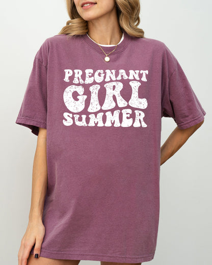 Pregnant Girl Summer, Mom to Be Shirt, Baby Announcement, Pregnancy Reveal, Baby Shower Gift, Funny Gift for New Mom Shirt Comfort Colors T-Shirt