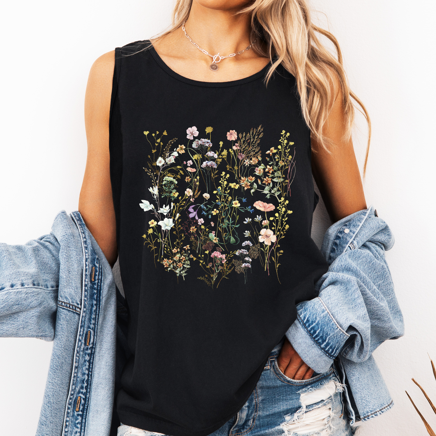 Pressed Flowers, Delicate, Gorgeous, Unique, Nature Comfort Colors Tank Top