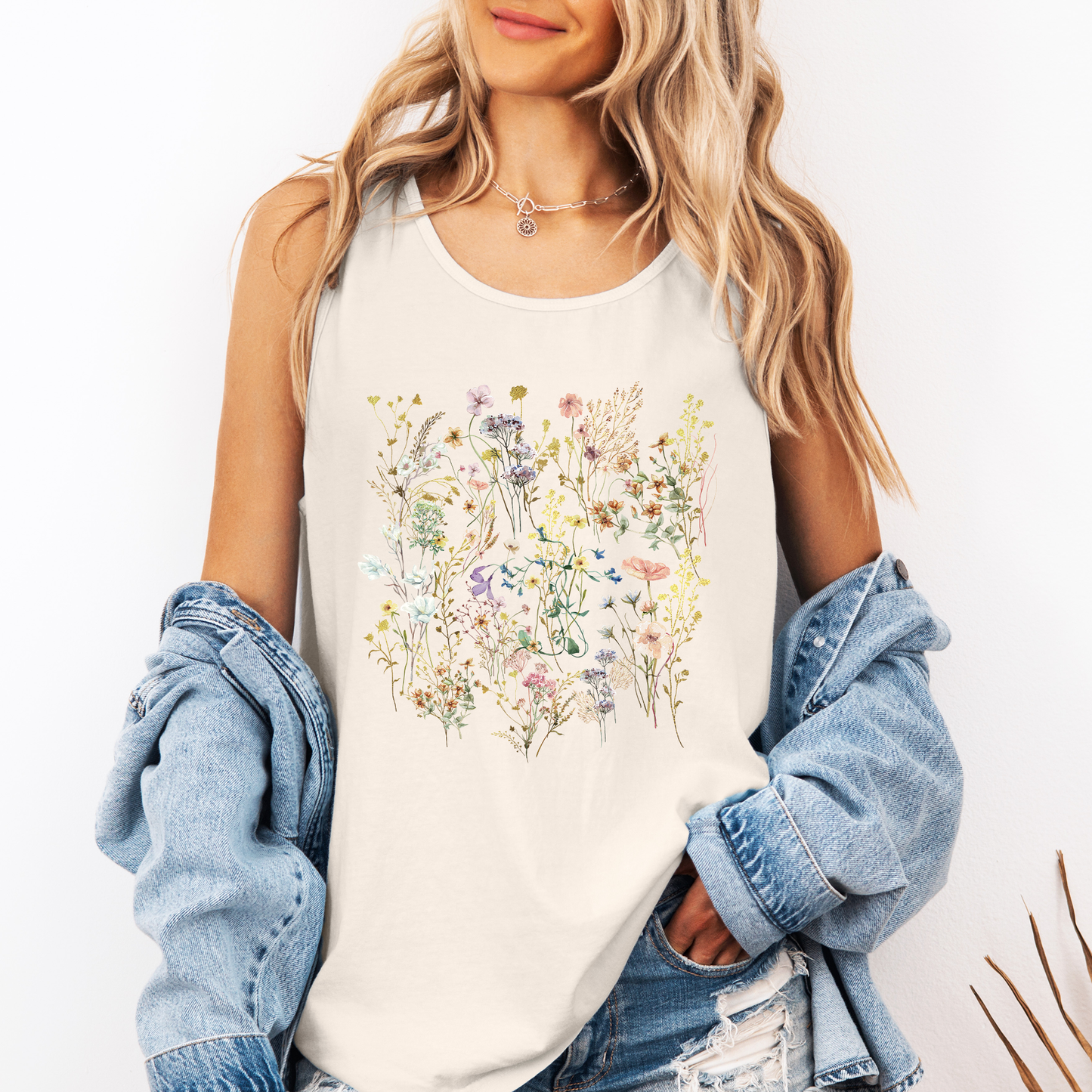 Pressed Flowers, Delicate, Gorgeous, Unique, Nature Comfort Colors Tank Top