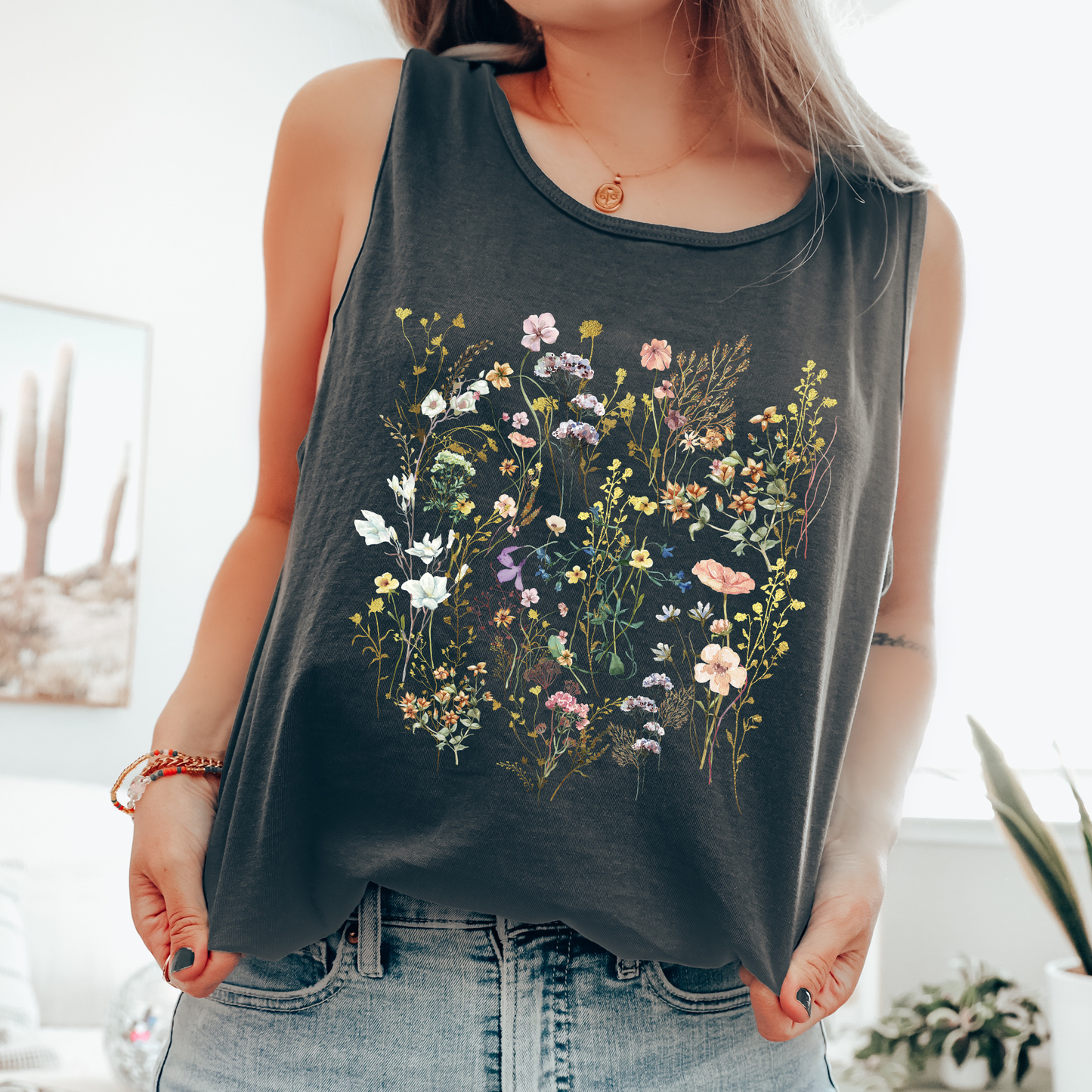 Pressed Flowers, Delicate, Gorgeous, Unique, Nature Comfort Colors Tank Top