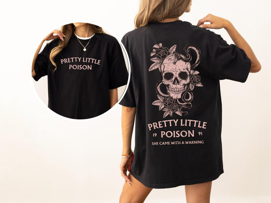 Pretty Little Poison, She Came With A Warning, Country Song, Concert, Western, Tshirt Comfort Colors T-Shirt