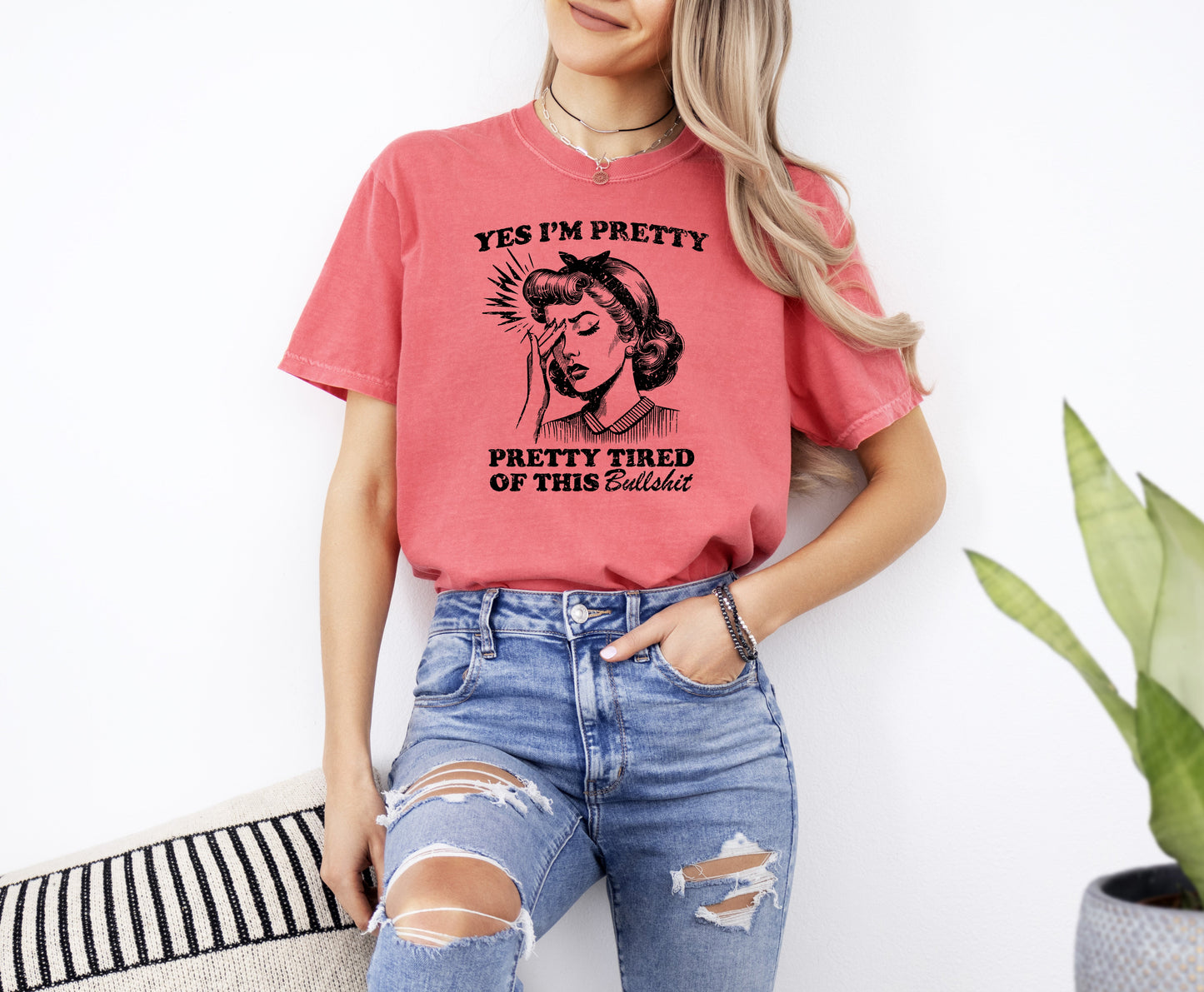Pretty Tired, Beautiful, Funny, Sassy, Meme, Aesthetic, Tshirt Comfort Colors T-Shirt