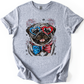 Pug Patriotic Dog, USA, America, Pet Lover, 4th of July, Soft Style T-Shirt