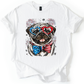 Pug Patriotic Dog, USA, America, Pet Lover, 4th of July, Soft Style T-Shirt