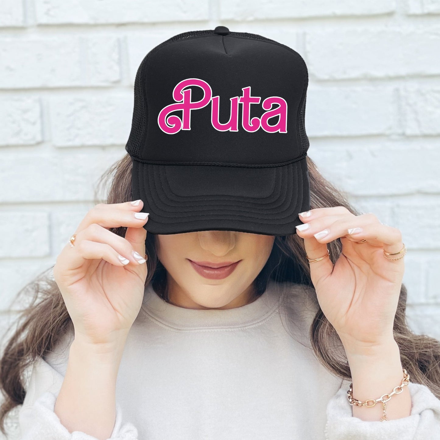 Puta, Sassy, Funny, Black Snapback Trucker Hat