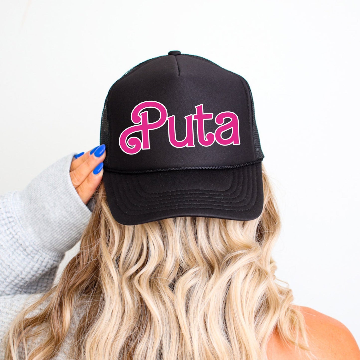 Puta, Sassy, Funny, Black Snapback Trucker Hat