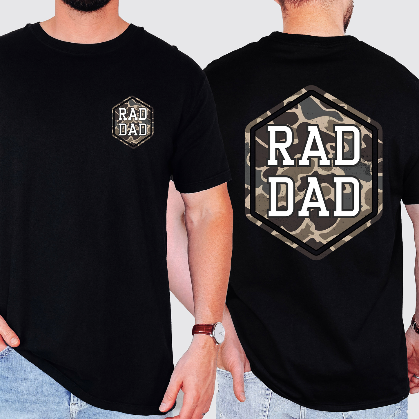Rad Dad, Camo, Camouflage, Father's Day, Husband, Guy Gift, Old School, Brother, Comfort Colors T-Shirt