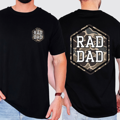 Rad Dad, Camo, Camouflage, Father's Day, Husband, Guy Gift, Old School, Brother, Comfort Colors T-Shirt