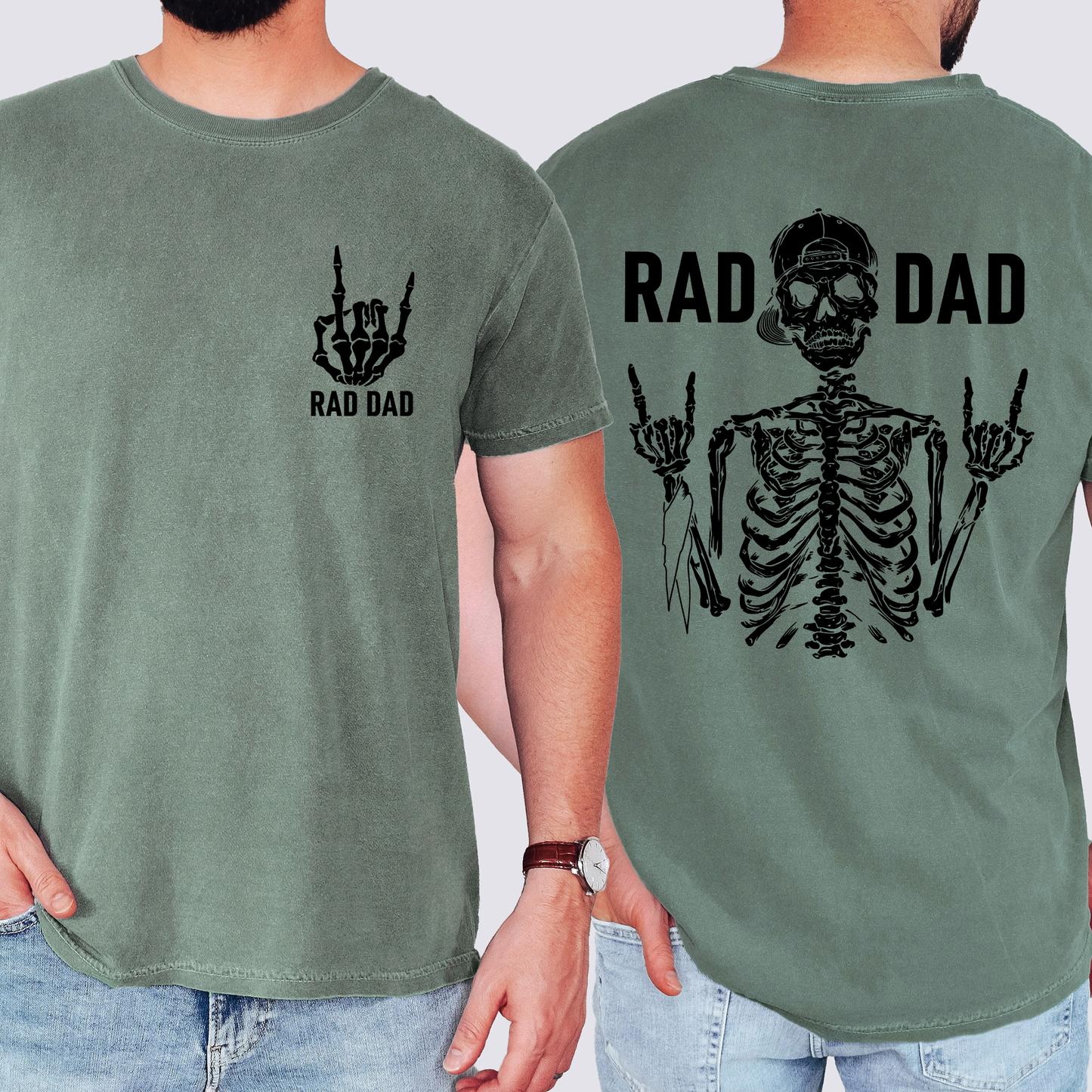 Rad Dad, Skeleton, Father's Day, Husband, Guy Gift, Brother, Comfort Colors T-Shirt