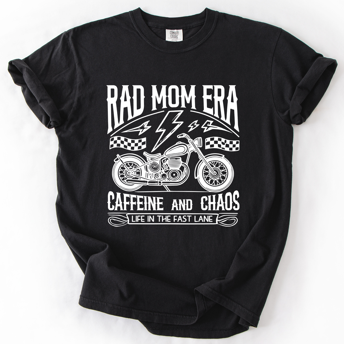 Rad Mom Era, Caffeine and Chaos, Sassy, Mama, Mother, Comfort Colors T-Shirt