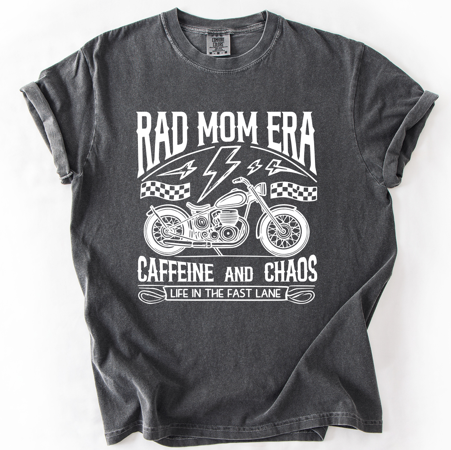 Rad Mom Era, Caffeine and Chaos, Sassy, Mama, Mother, Comfort Colors T-Shirt