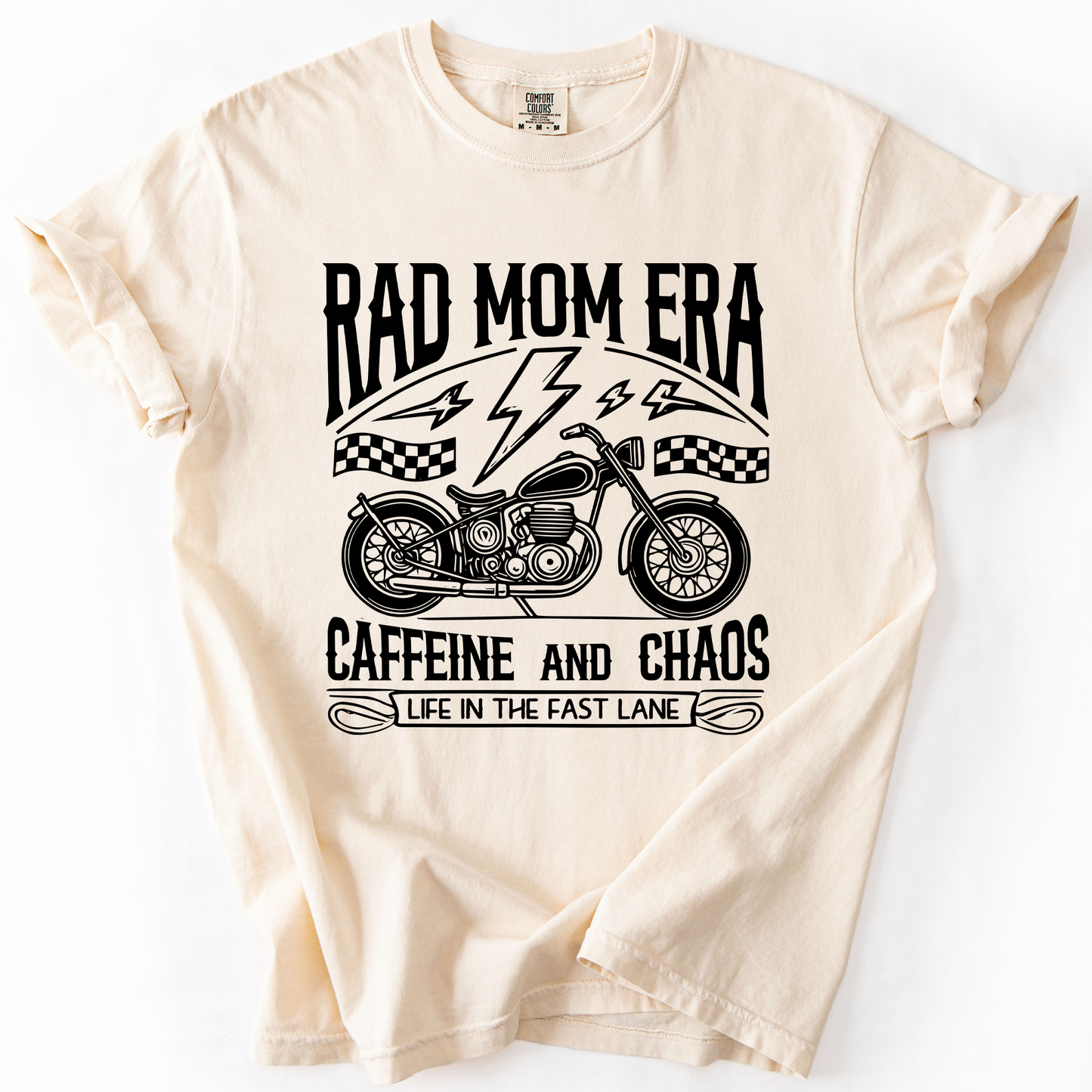 Rad Mom Era, Caffeine and Chaos, Sassy, Mama, Mother, Comfort Colors T-Shirt