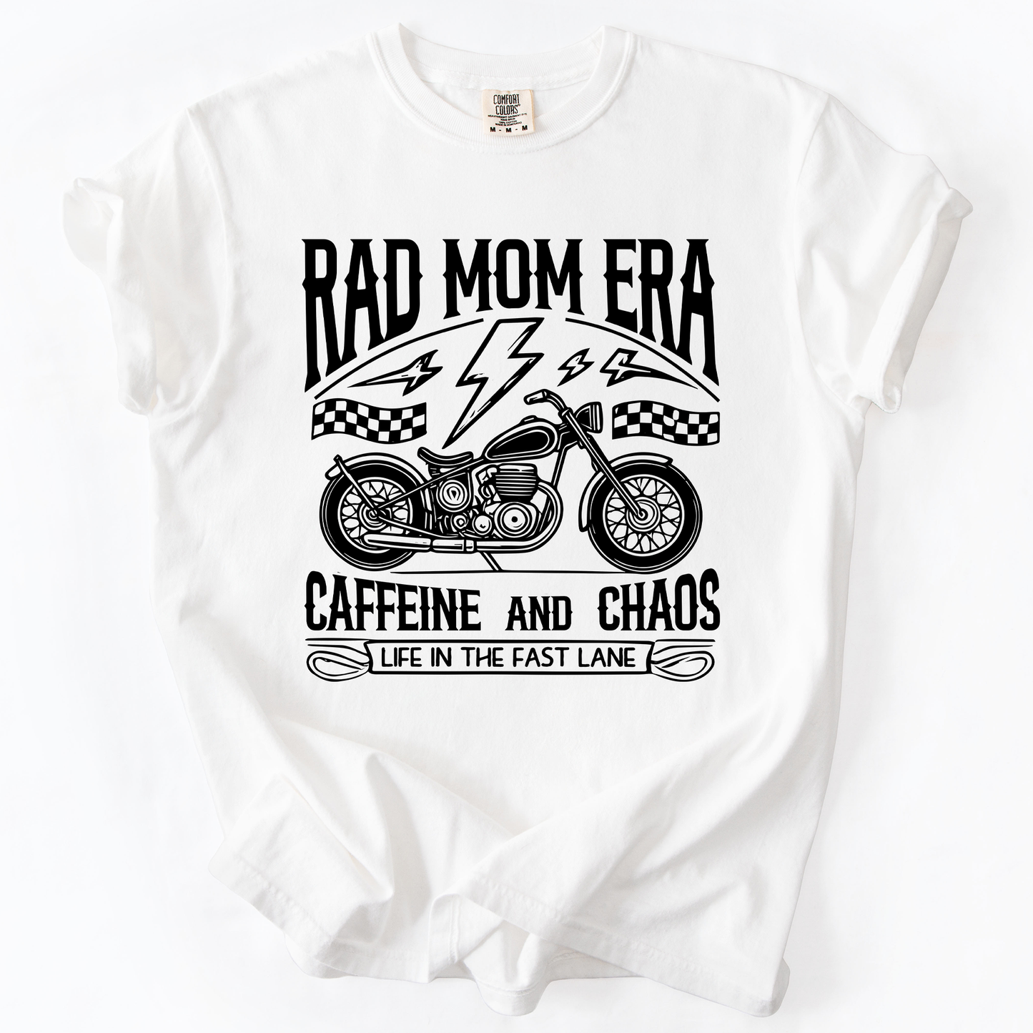 Rad Mom Era, Caffeine and Chaos, Sassy, Mama, Mother, Comfort Colors T-Shirt