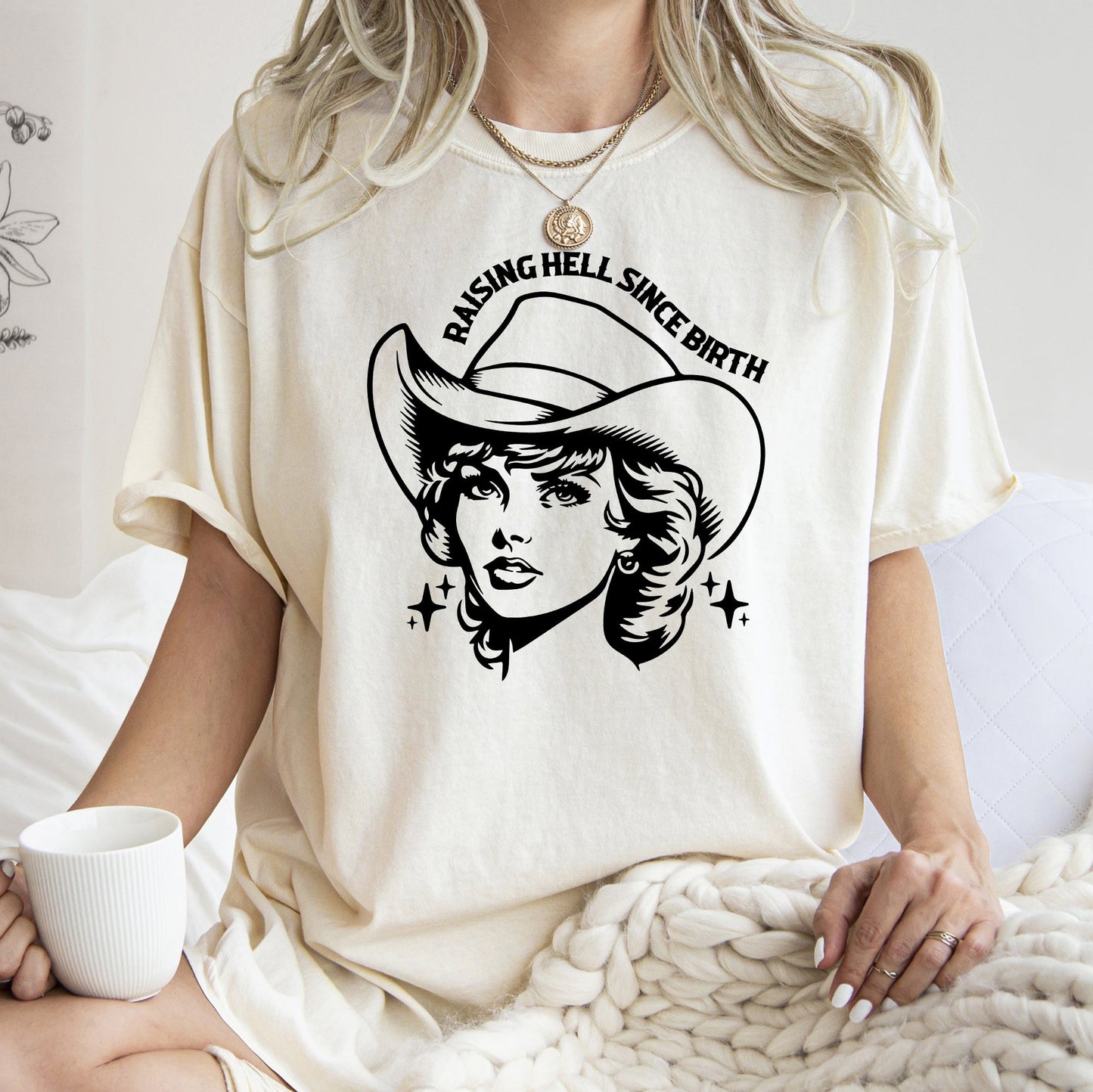 Raising Hell Since Birth, Cowgirl, Cowgirl, Sassy, Tshirt Comfort Colors T-Shirt