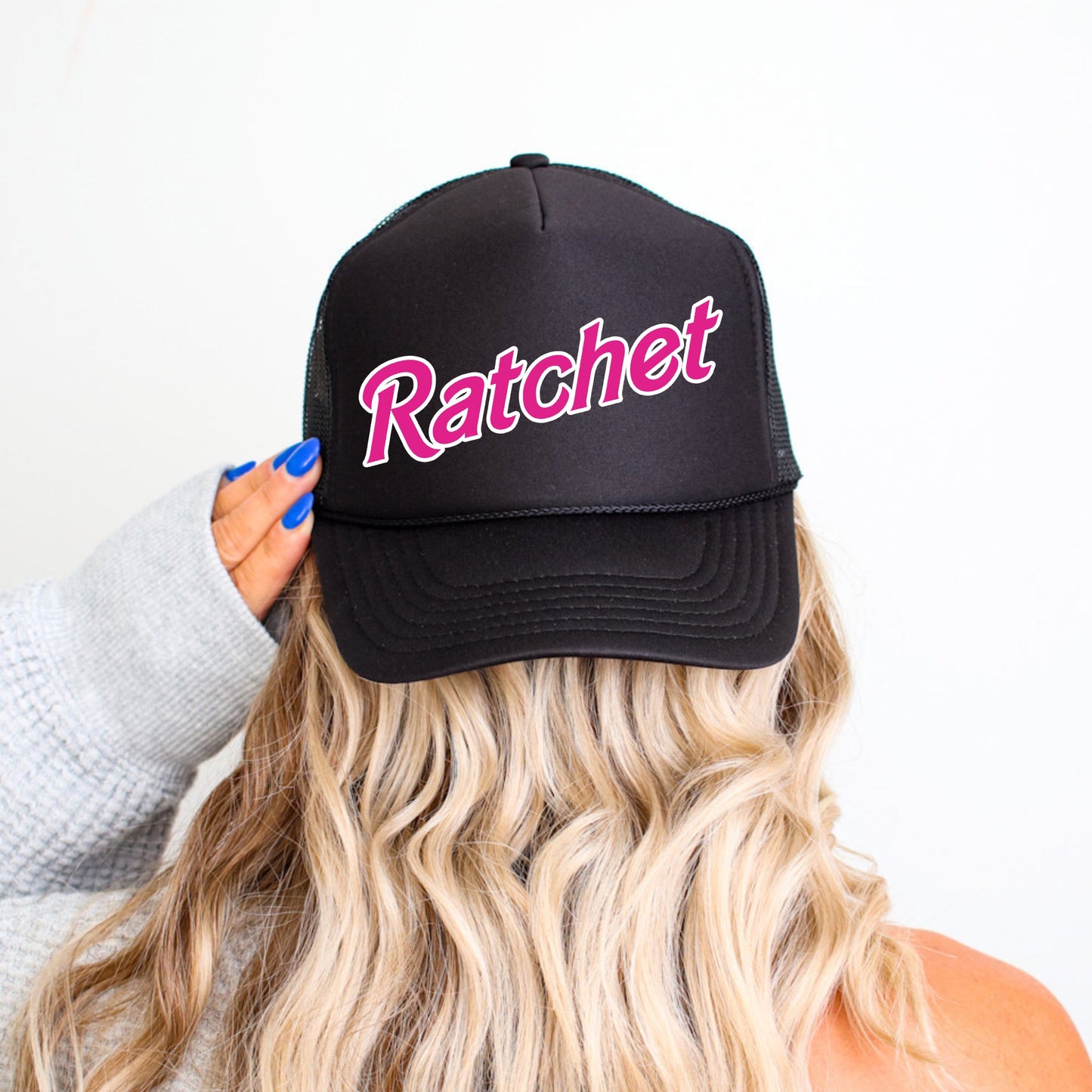 Ratchet, Sassy, Funny, Black Snapback Trucker Hat