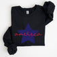 Retro America Star, Red White Blue 4th of July Sweatshirt