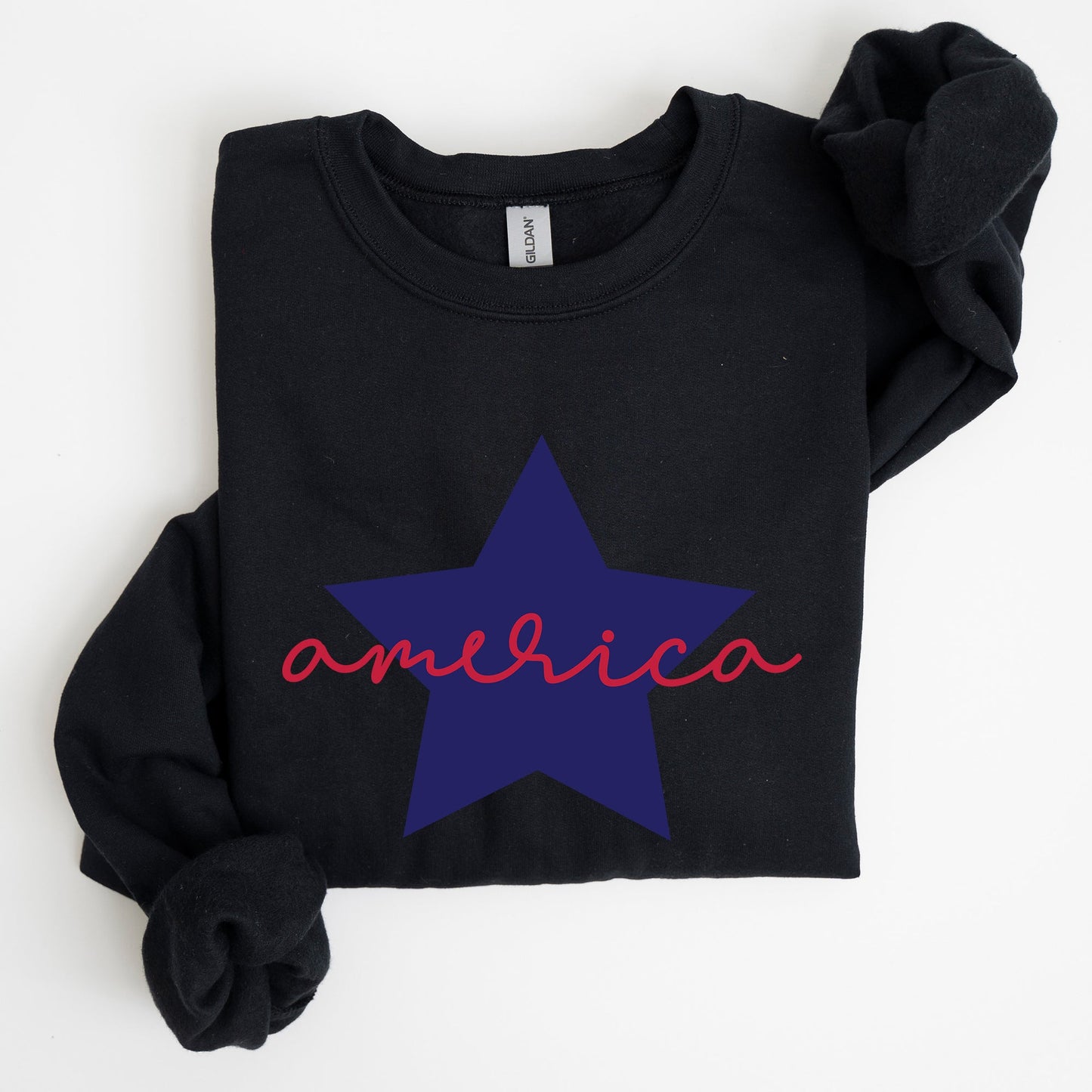 Retro America Star, Red White Blue 4th of July Sweatshirt