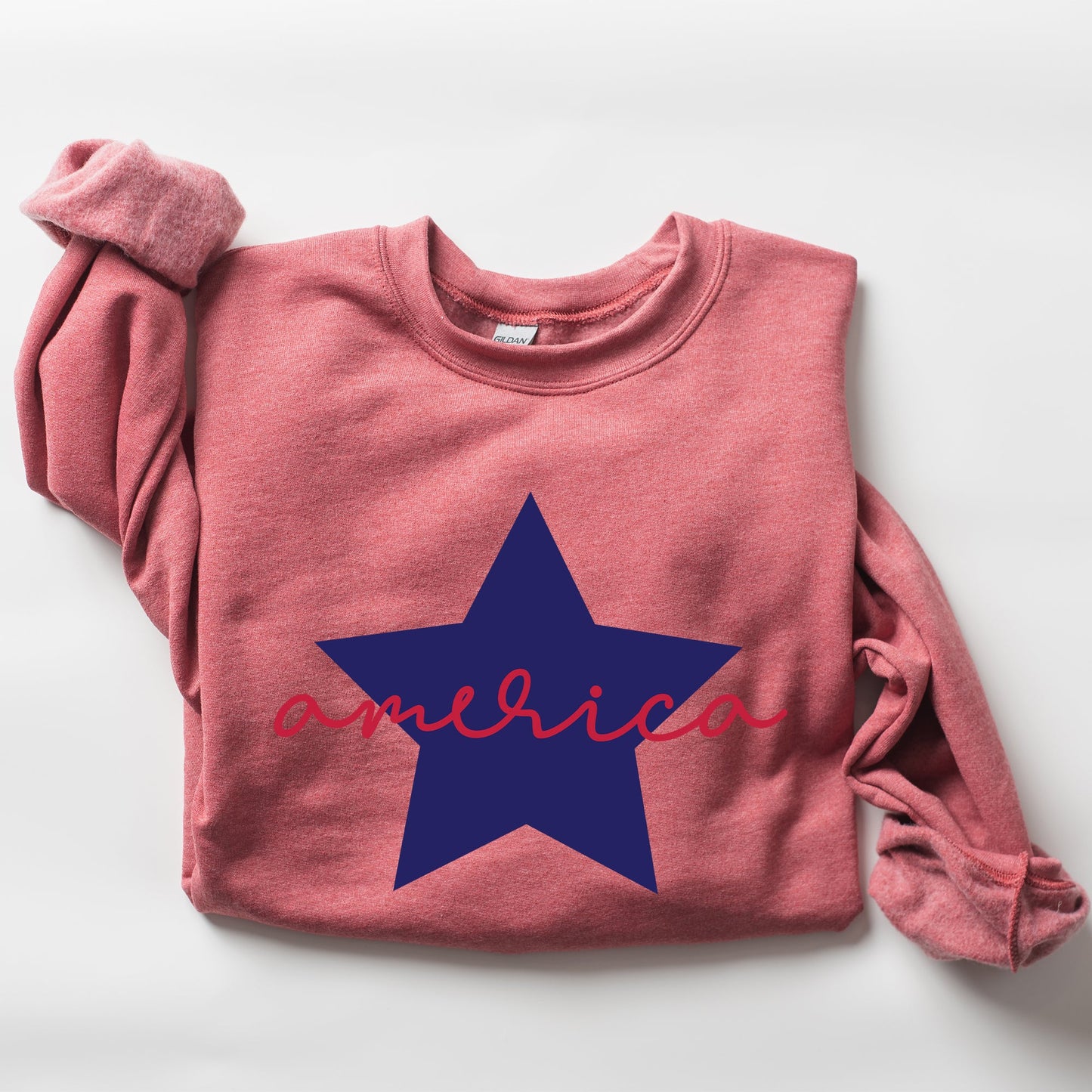 Retro America Star, Red White Blue 4th of July Sweatshirt