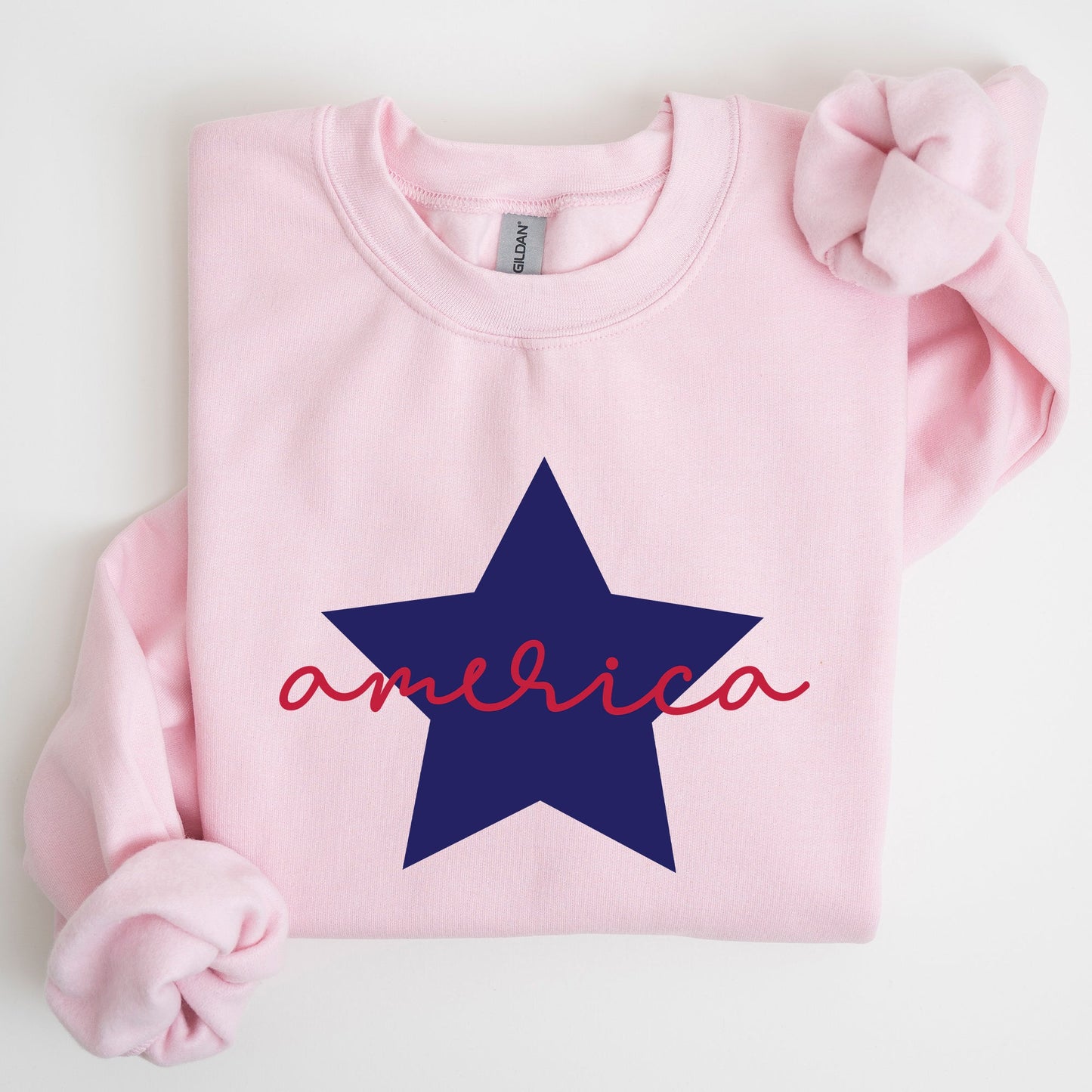 Retro America Star, Red White Blue 4th of July Sweatshirt