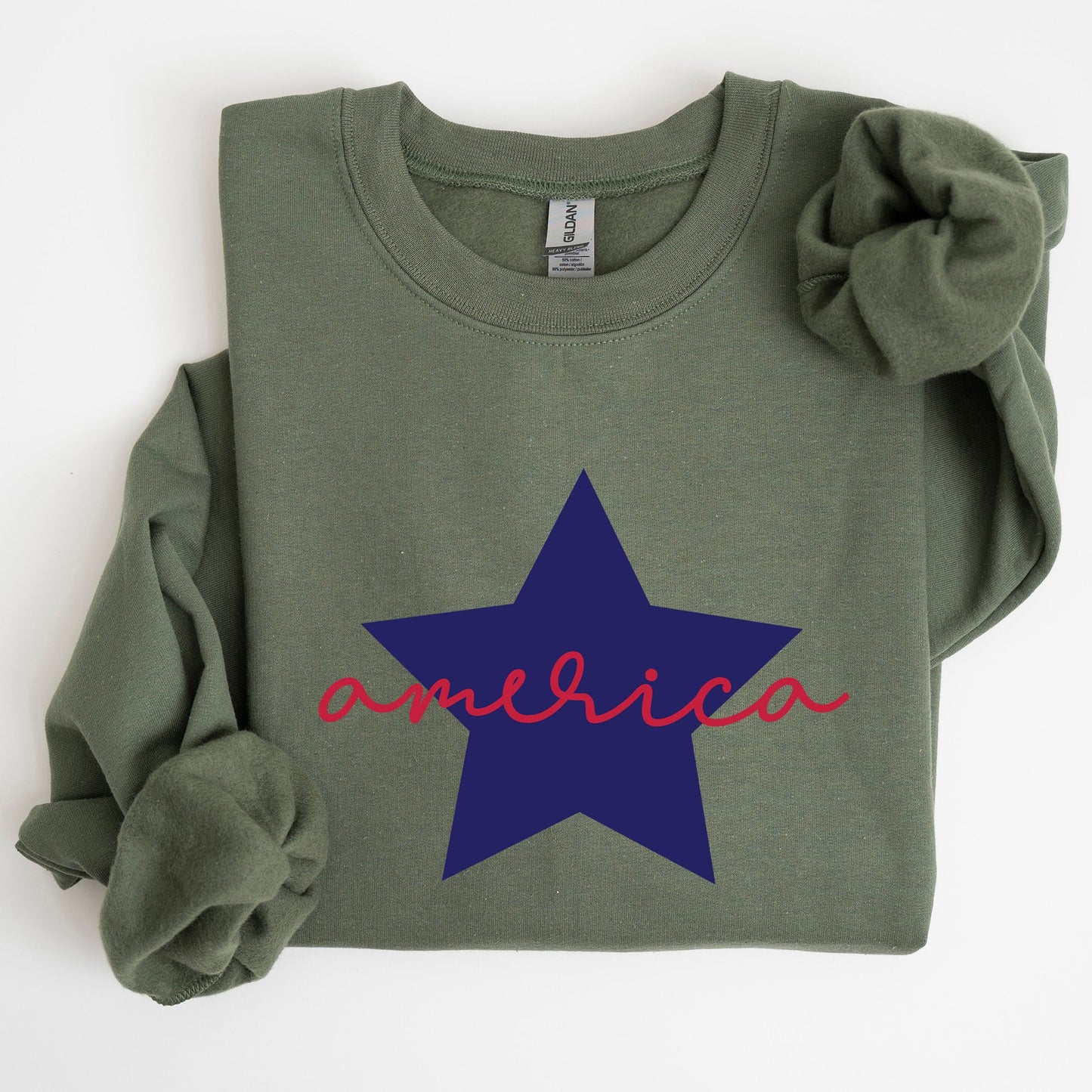 Retro America Star, Red White Blue 4th of July Sweatshirt