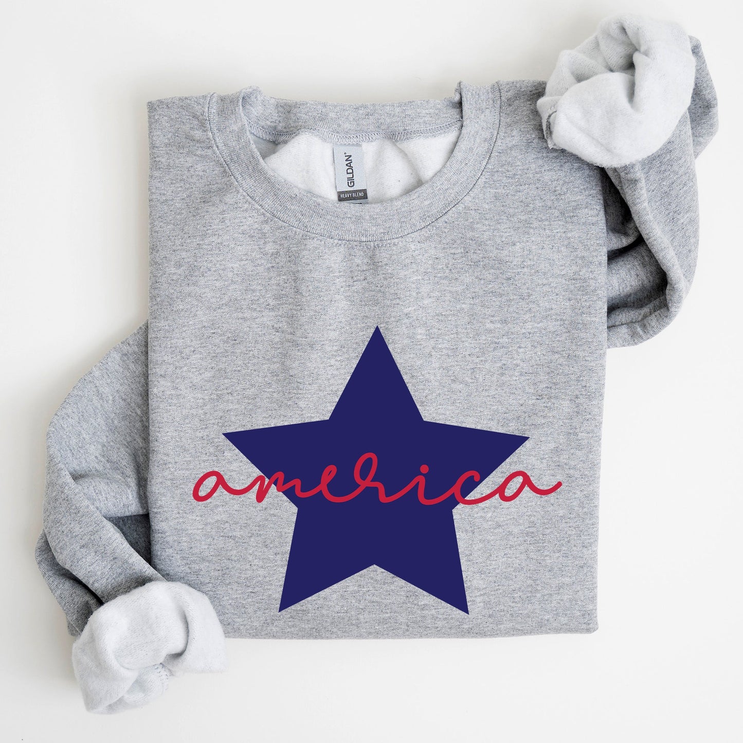 Retro America Star, Red White Blue 4th of July Sweatshirt