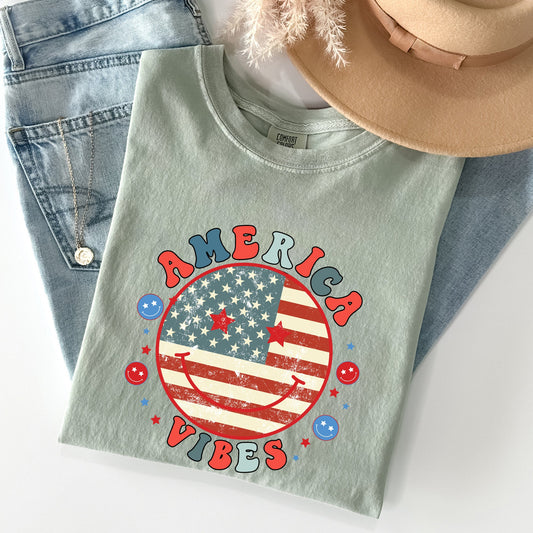Retro America Vibes, Patriotic, 4th of July Tshirt Comfort Colors T-Shirt