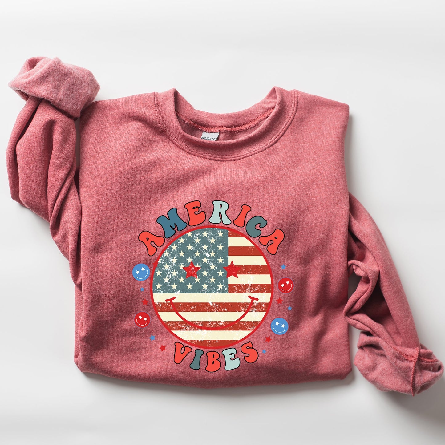 Retro America Vibes, Patriotic, 4th of July Sweatshirt