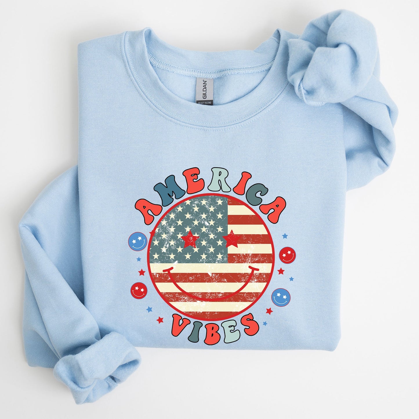 Retro America Vibes, Patriotic, 4th of July Sweatshirt