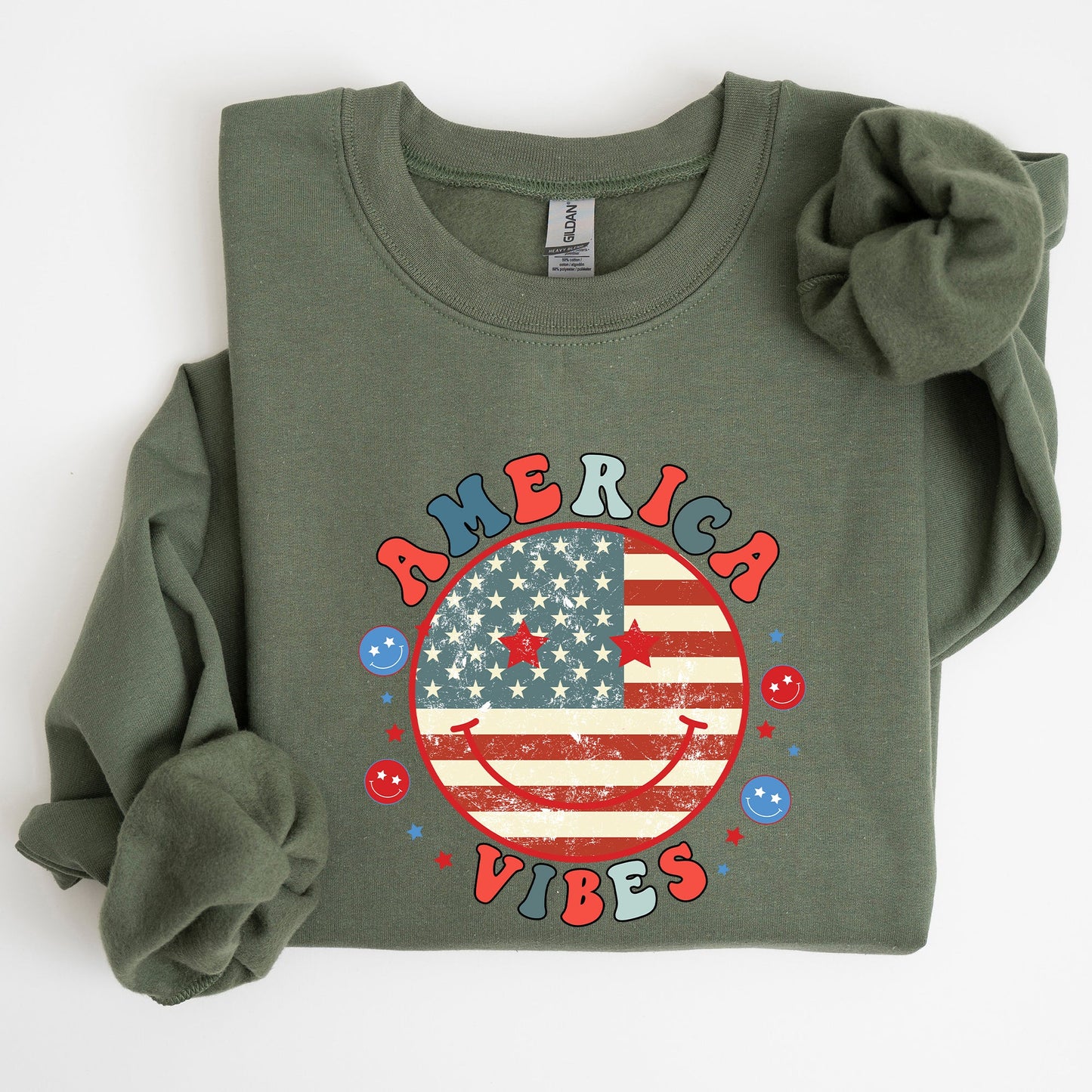 Retro America Vibes, Patriotic, 4th of July Sweatshirt