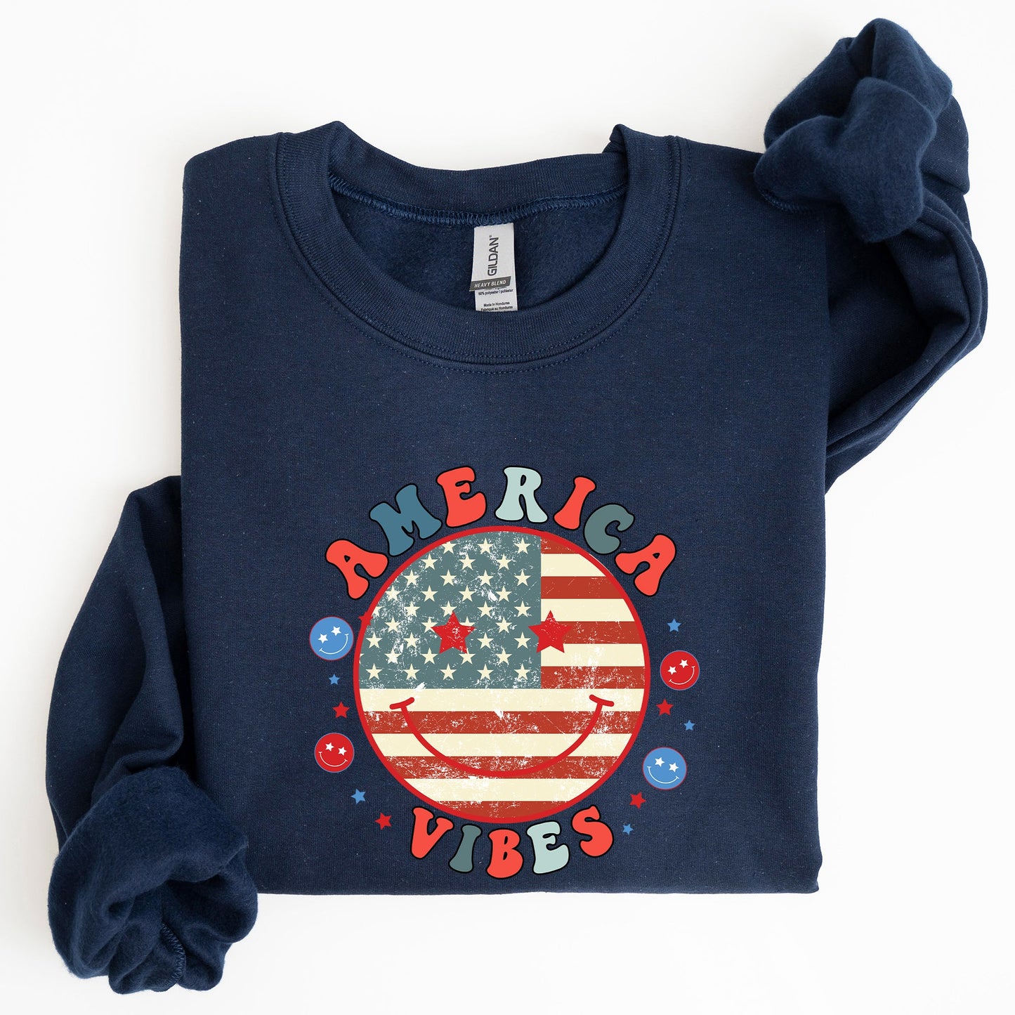 Retro America Vibes, Patriotic, 4th of July Sweatshirt